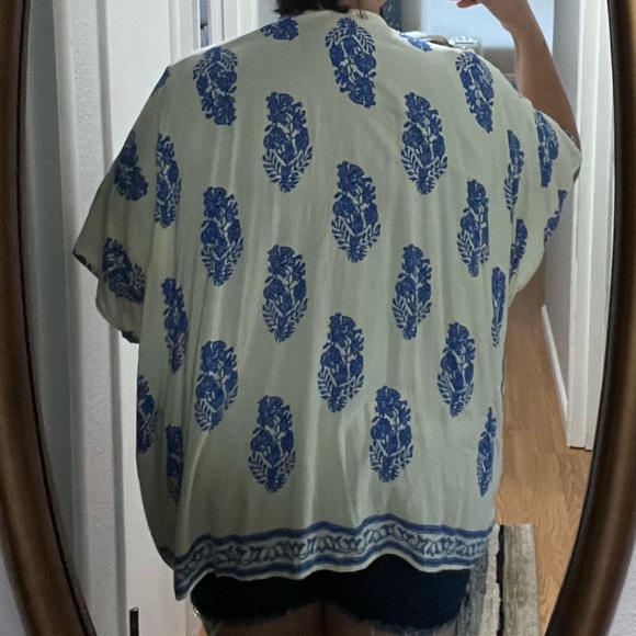 Blue and White Floral Kimono - Picture 6 of 6